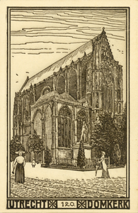 3027 Gezicht op de Domkerk te Utrecht vanaf het Domplein, uit zuidwesten.00-00-1920-00-00-1930